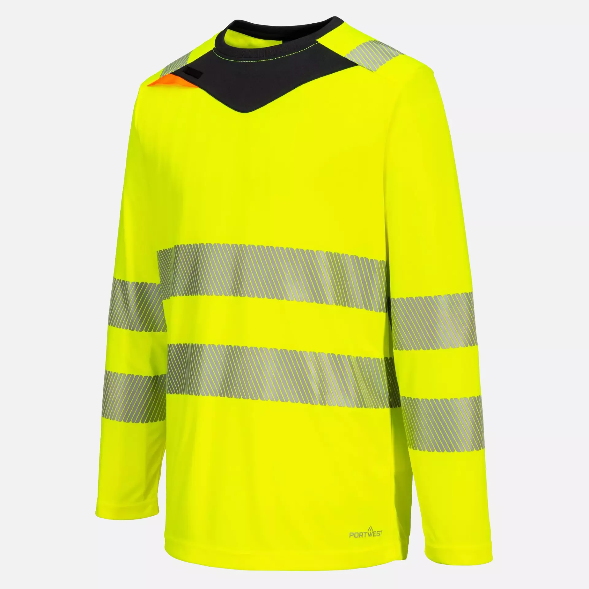 Portwest DX416YBR, DX4 Hi-Vis T-Shirt L/S, Yellow/Black, image 3