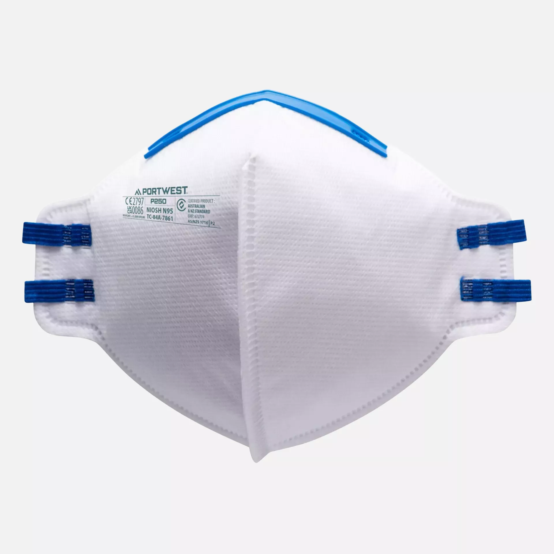 Portwest P250WHR, FFP2 Faltbare Atemschutzmaske, Weiß, image 3
