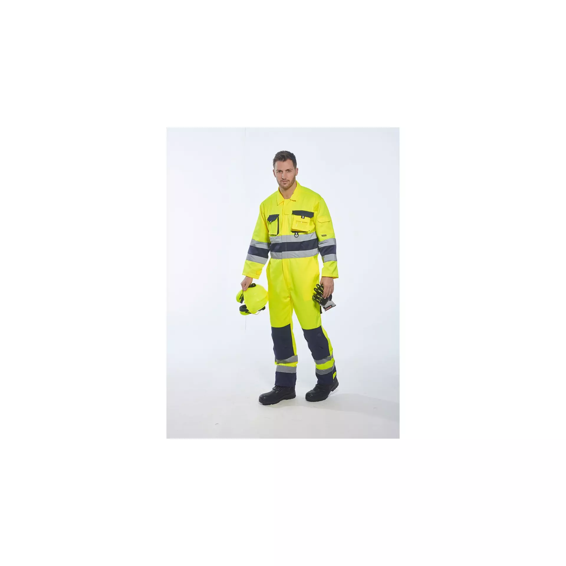 Portwest TX55YNR, Nantes Hi-Vis Contrast Work Coverall, Yellow/Navy, image 9