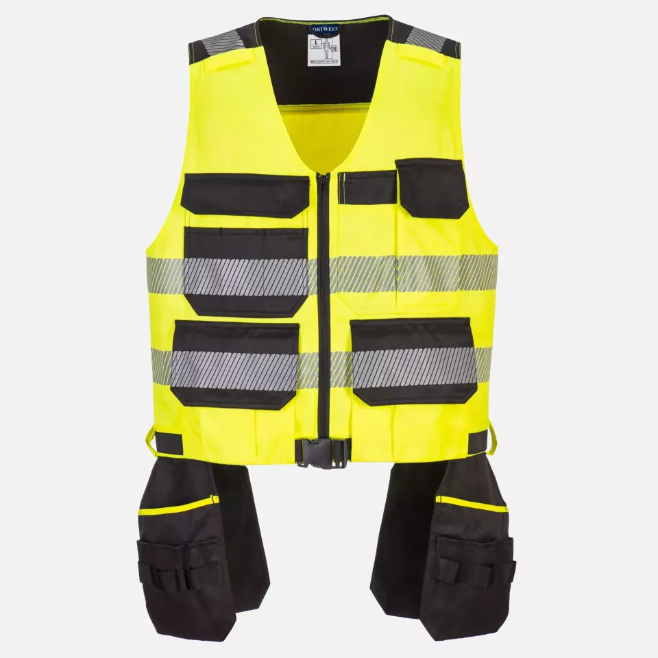 Portwest PW308YBR, PW3 Hi-Vis Class 1 Tool Vest, Yellow/Black, image 1, gallery thumbnail