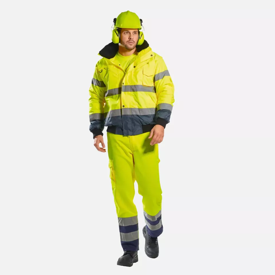 Portwest C465ONR, Hi-Vis 3-in-1 Contrast Bomber Jacket, Orange/Navy, image 7, gallery thumbnail
