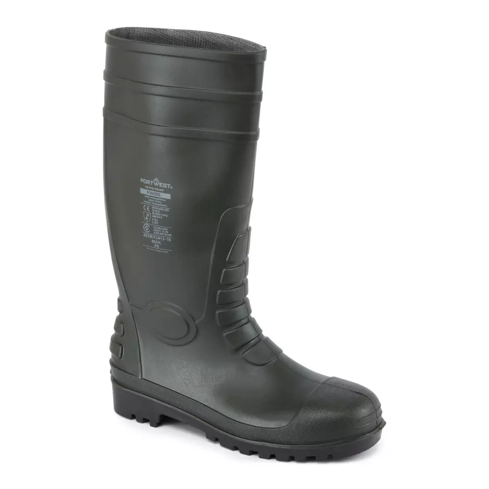 Portwest FW95GNR, Wellington Steel PVC S5 FO, Green, image 2, gallery thumbnail