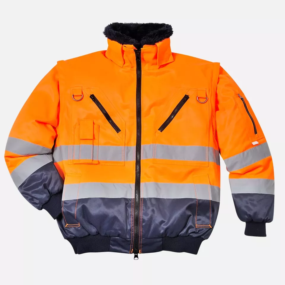 Portwest PJ50ONR, Hi-Vis 3-in-1 Contrast Pilot Jacket, Orange/Navy, image 6, gallery thumbnail