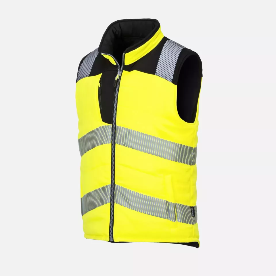 Portwest PW374YBR, PW3 Hi-Vis Reversible Bodywarmer, Yellow/Black, image 8, gallery thumbnail