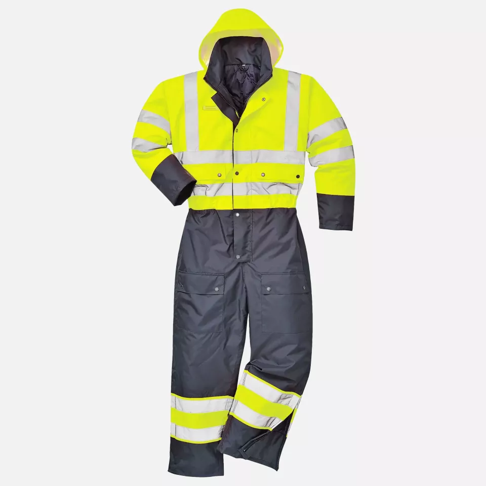 Portwest S485YBR, Hi-Vis Contrast Winter Coverall, Yellow/Black, image 3, gallery thumbnail