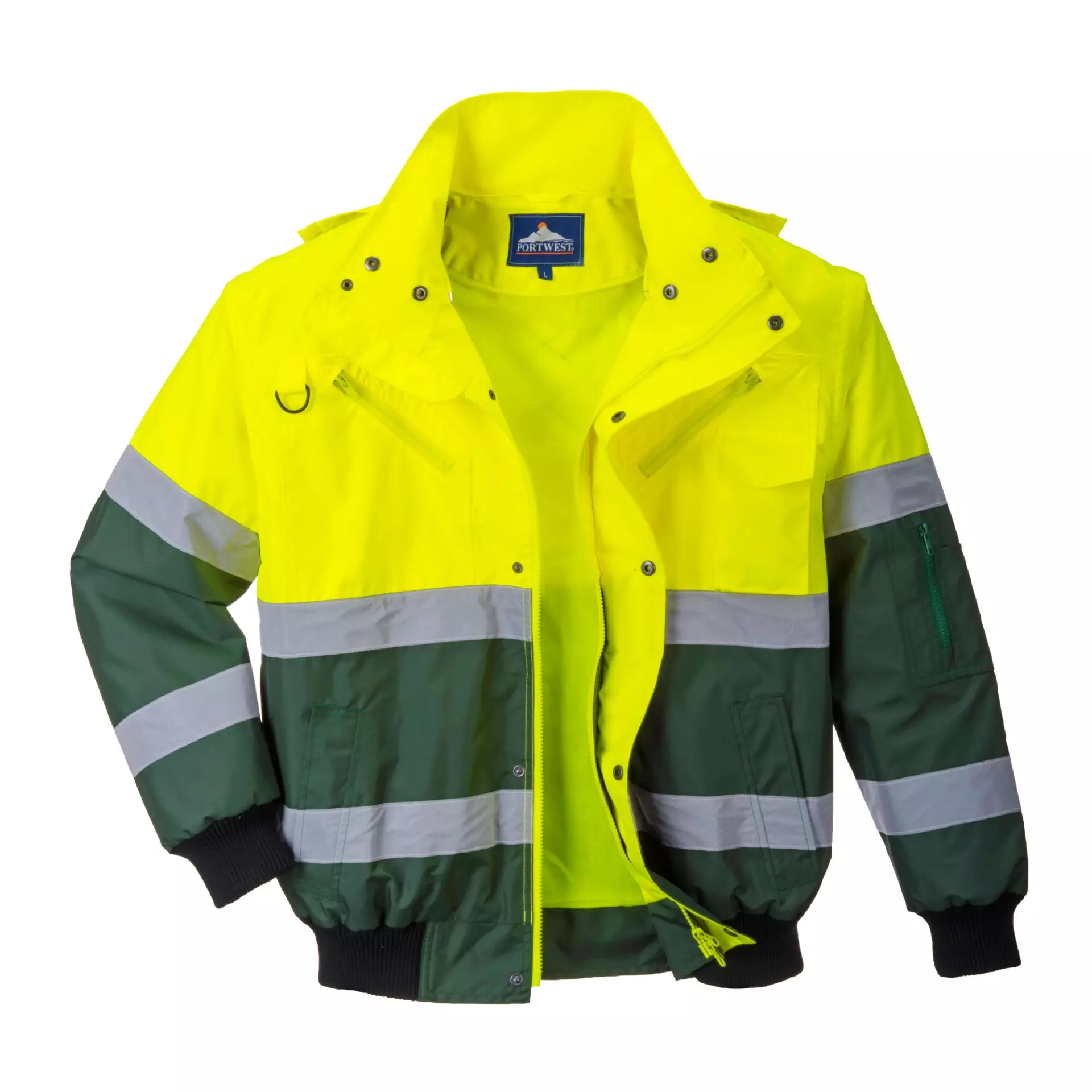 Portwest C565YGR, Warnschutz 3-in-1 X-Rücken Kontrast Pilotjacke, Gelb/Grün, image 3