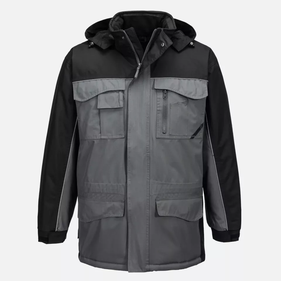 Portwest S562BYR, Ripstop Winter Jacket, Black/Grey, image 1, gallery thumbnail