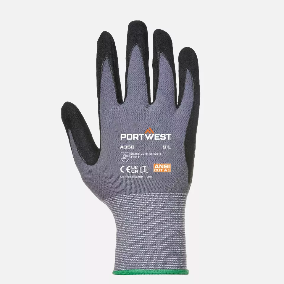 Portwest A350BKR, DermiFlex Glove, Black, image 1, gallery thumbnail
