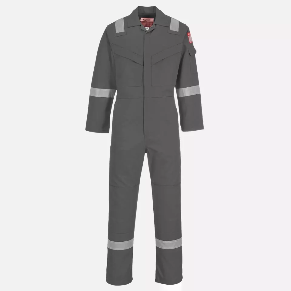 Portwest FR21GRR, Bizflame Work FR Super Lightweight Anti-Static Coverall, Grey, image 1, gallery thumbnail