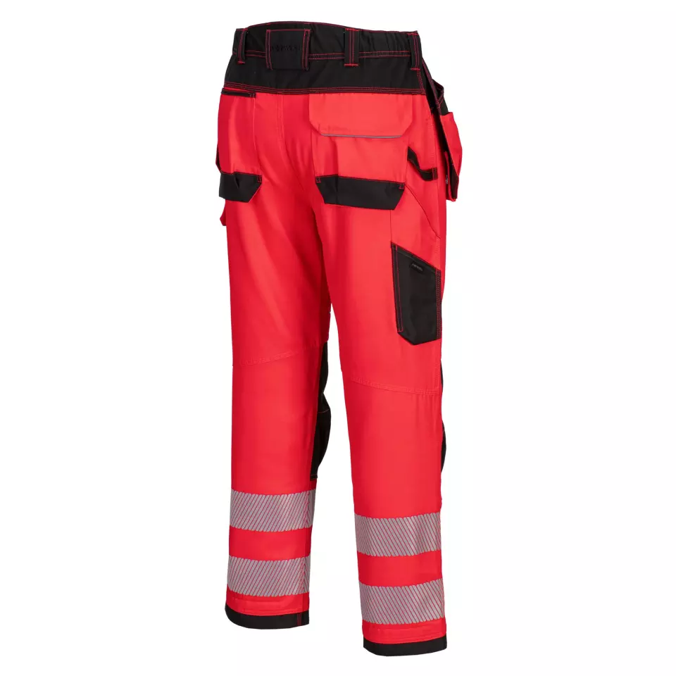 Portwest T501RBK, PW3 Hi-Vis Arbeitshose mit Holstertaschen, Rot/Schwarz, image 4, gallery thumbnail