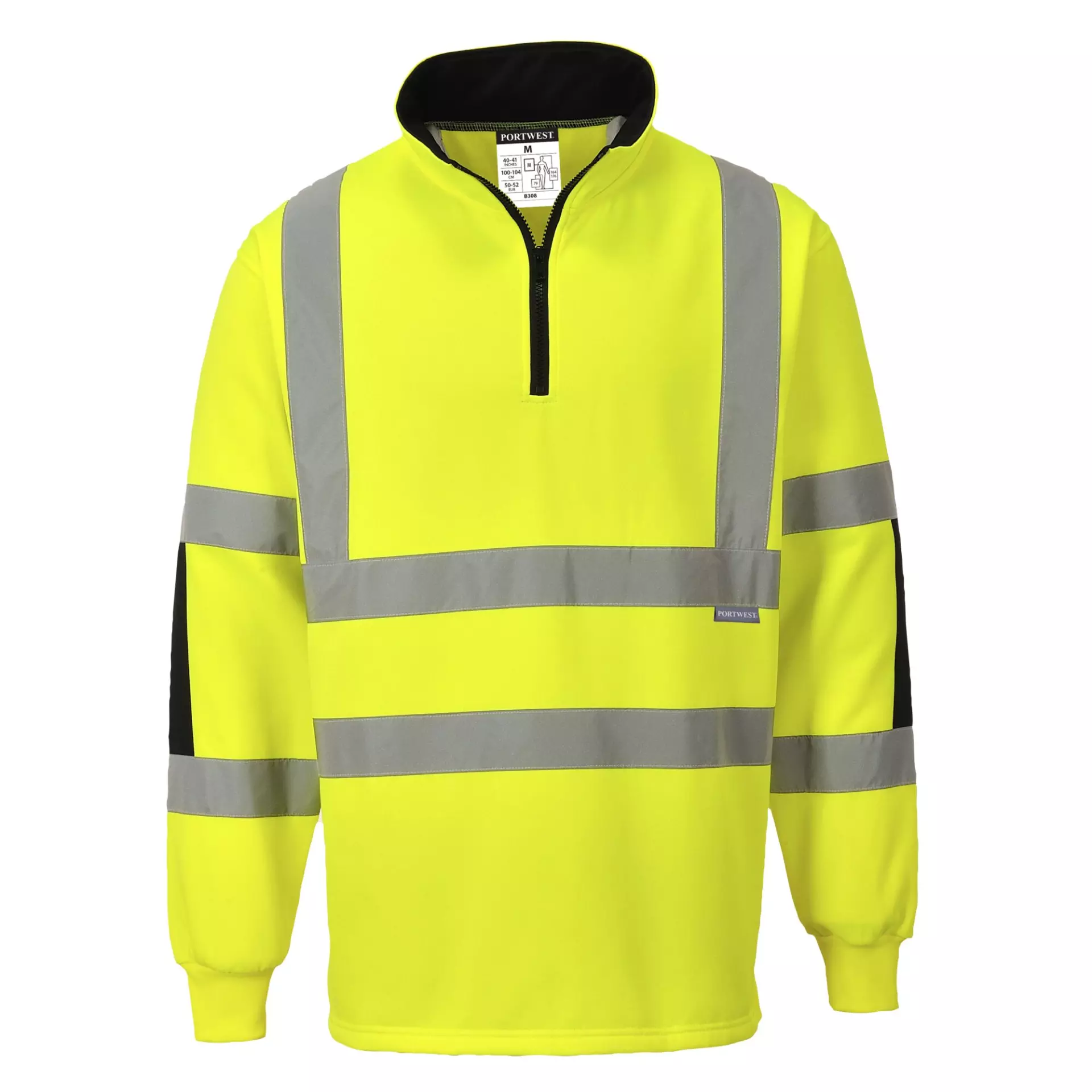 Portwest B308YER, Xenon Hi-Vis Rugby Shirt, Yellow, image 1