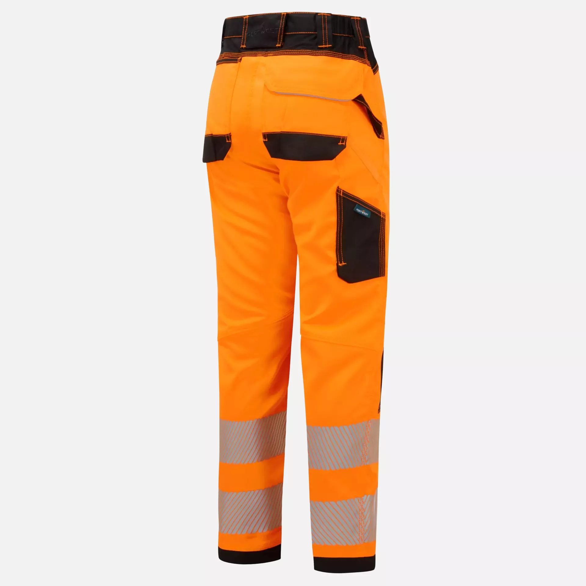 Portwest PW385OBR, PW3 Hi-Vis Women's Stretch Work Trousers, Orange/Black, image 7