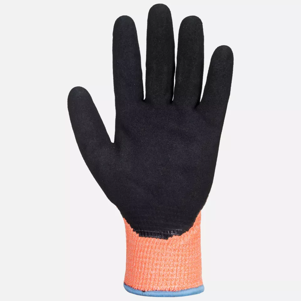 Portwest A646O8R, Vis-Tex Winter Cut D13 Nitrile Glove, Orange/Black, image 2, gallery thumbnail