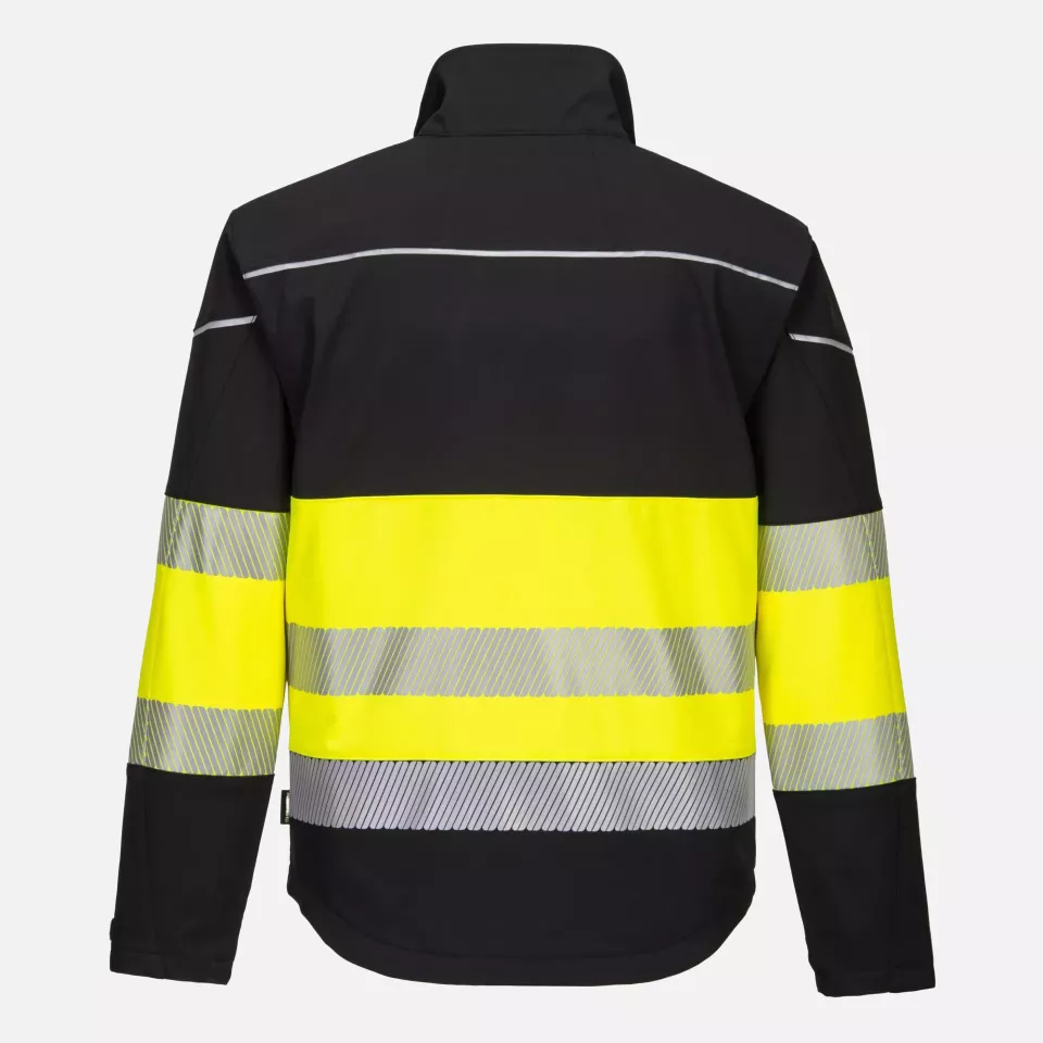 Portwest PW375BKY, PW3 Hi-Vis Class 1 Softshell (3L), Black/Yellow, image 2, gallery thumbnail