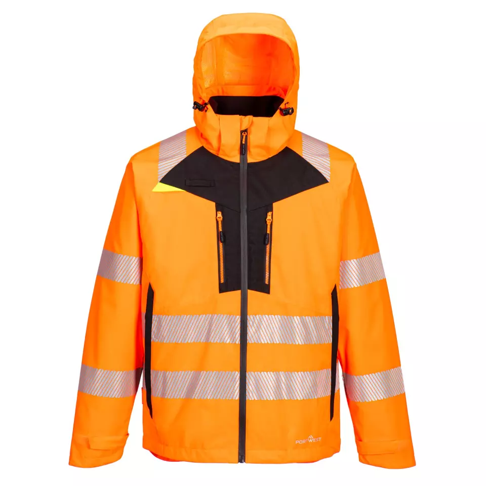 Portwest DX466OBR, DX4 Hi-Vis 4-in-1 Jacket, Orange/Black, image 1, gallery thumbnail