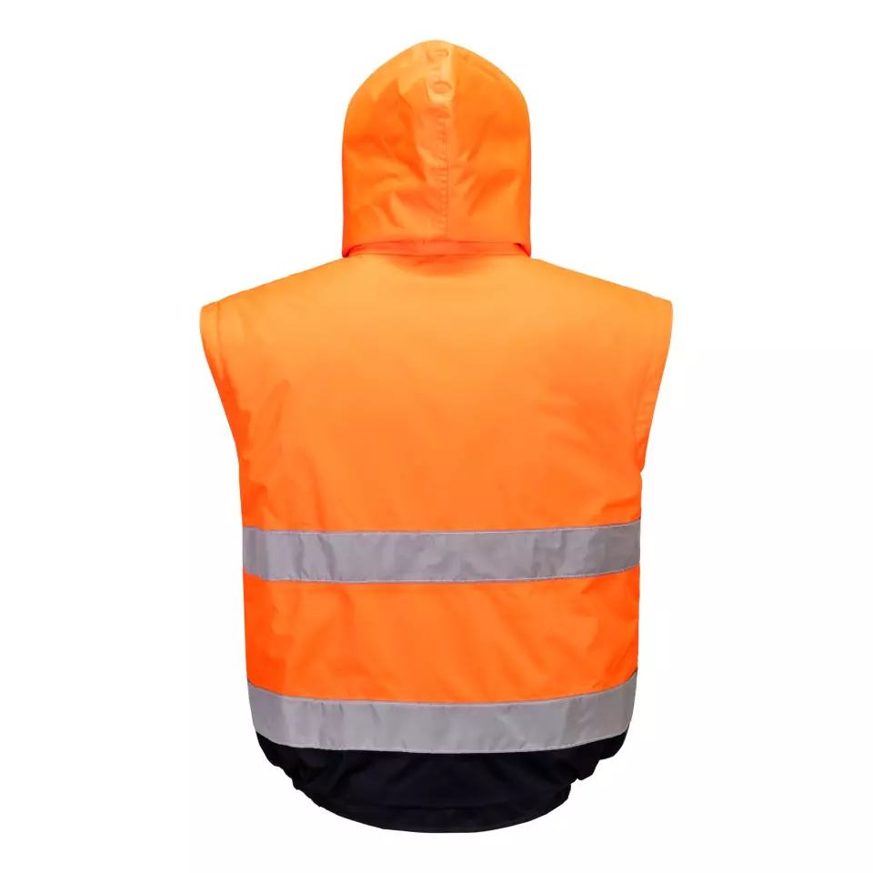 Portwest C468ORR, Hi-Vis 2-in-1 Contrast Bomber Jacket, Orange, image 4, gallery thumbnail