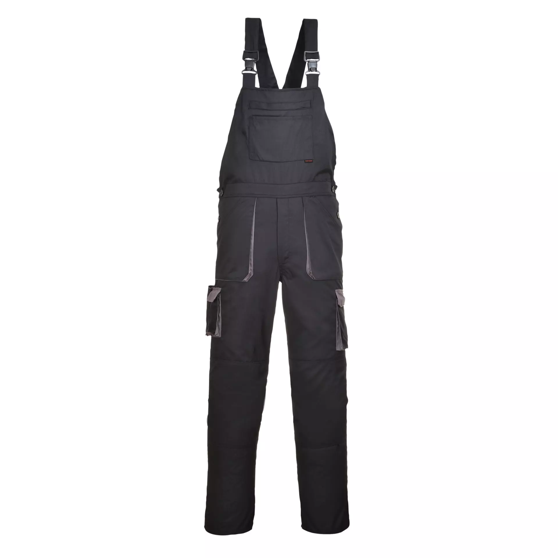 Portwest TX12BKT, Texo Contrast Latzhose, Schwarz Lang