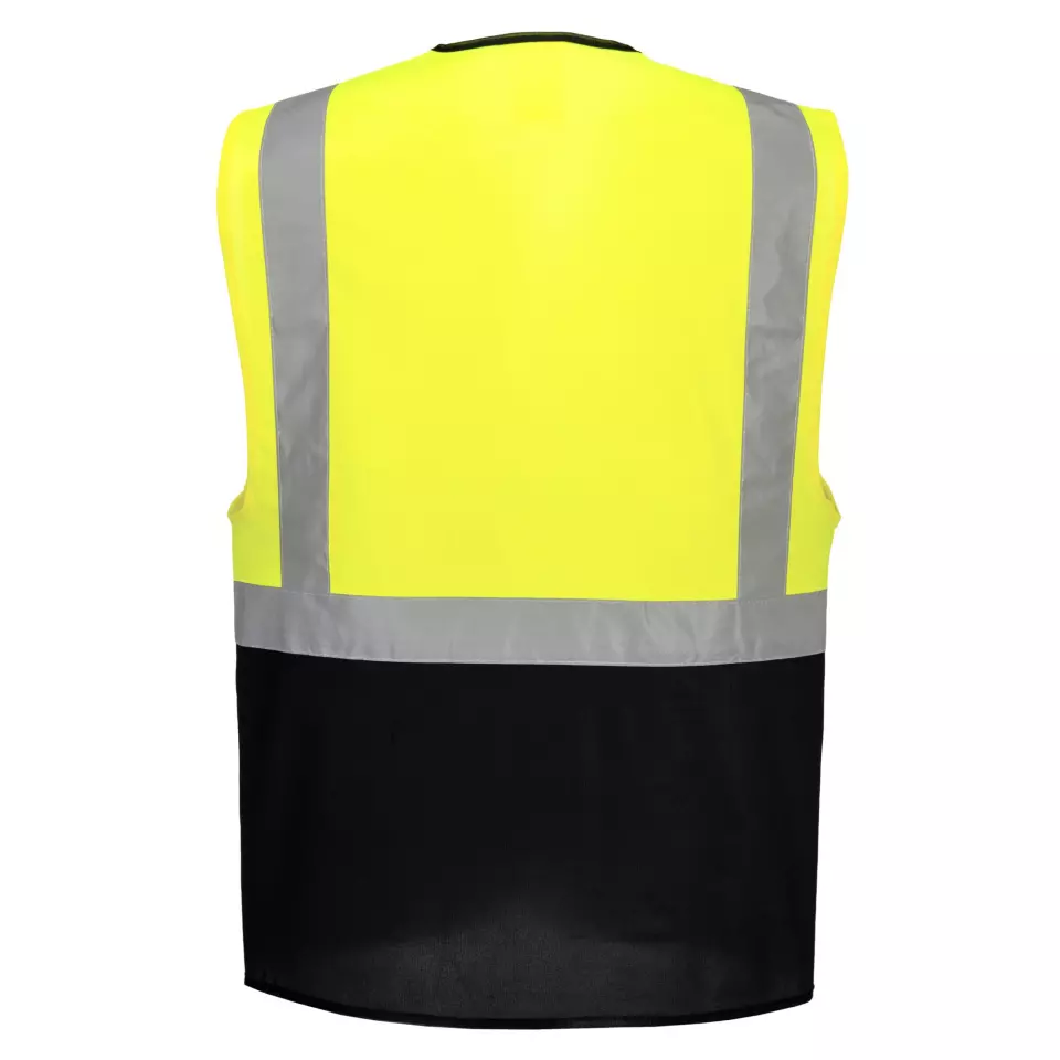 Portwest C476YNR, Warsaw Hi-Vis Contrast Executive Vest, Yellow/Navy, image 4, gallery thumbnail