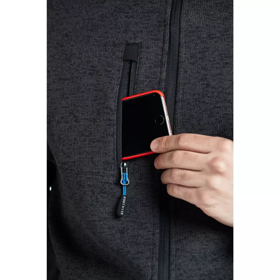 Portwest T830GMR, KX3 Performance Fleece, Grey Marl, image 6, gallery thumbnail