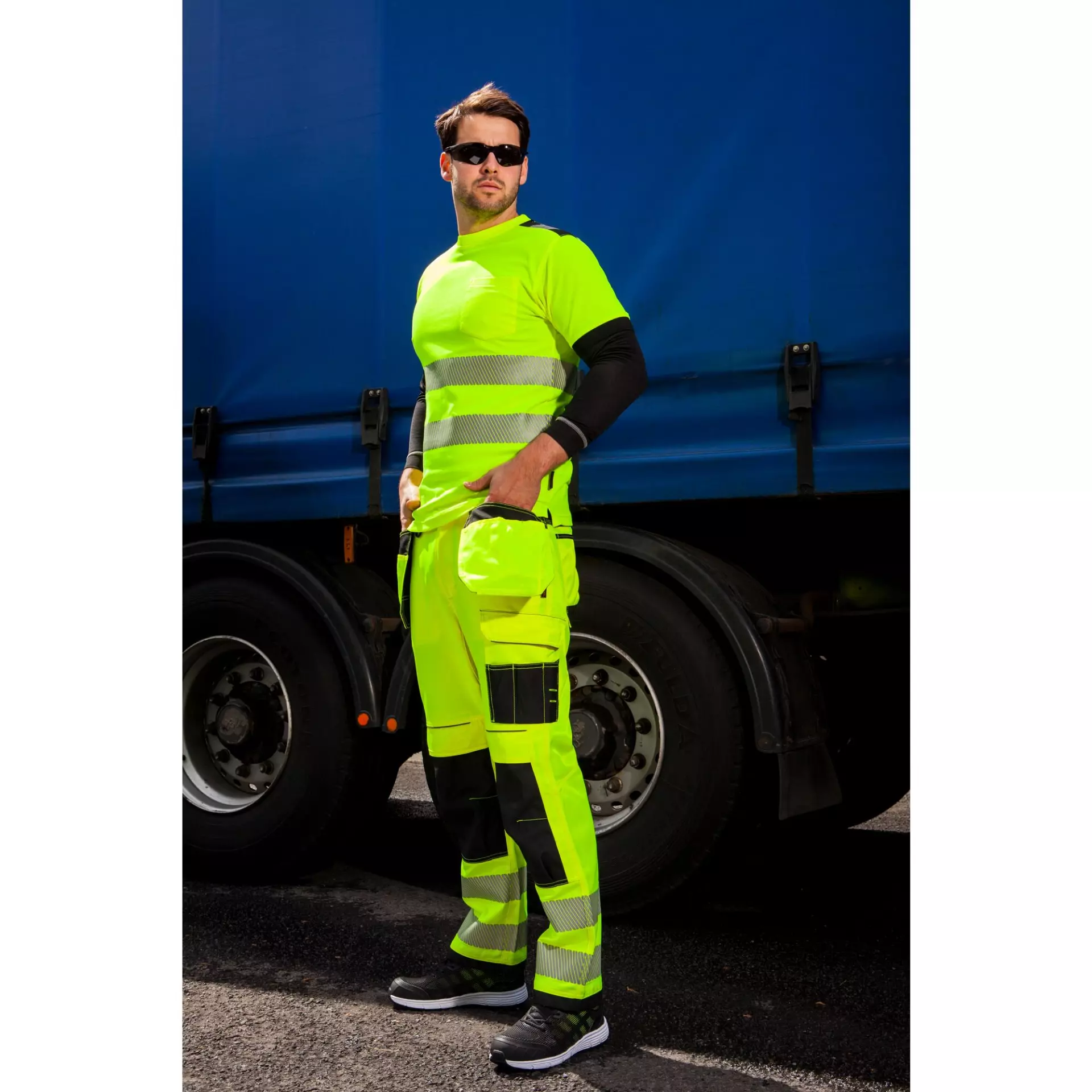 Portwest T181OBR, PW3 Hi-Vis Cotton Comfort T-Shirt S/S, Orange/Black, image 4