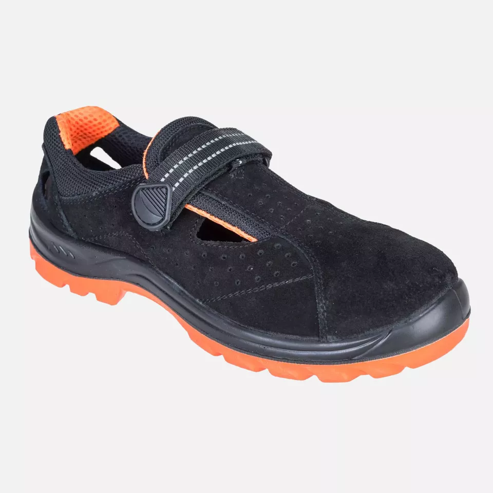 Portwest FW42BKR, Steel Cow Suede Leather Sandal S1 SR FO, Black, image 1, gallery thumbnail