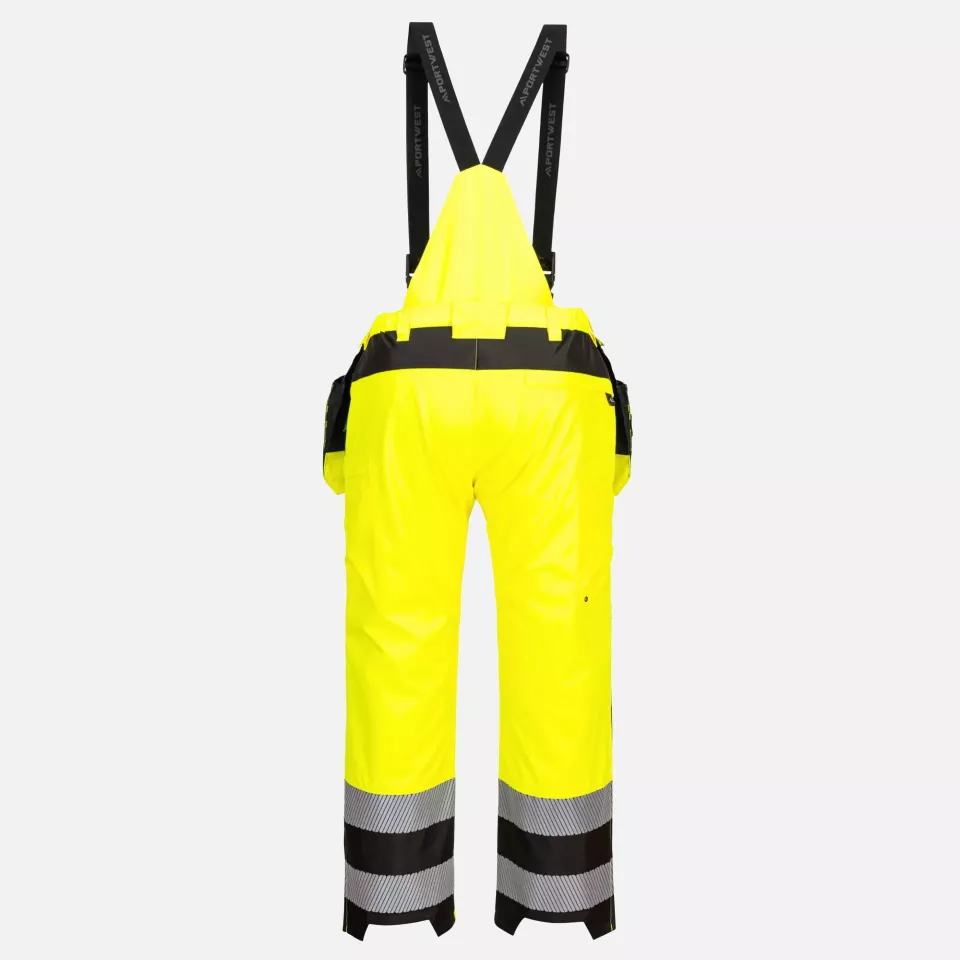 Portwest PW356YBR, PW3 Hi-Vis Rain Trousers, Yellow/Black, image 2, gallery thumbnail