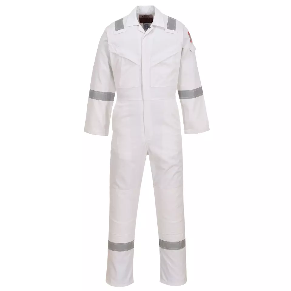 Portwest FR50WHR, Bizflame Work Anti-Static FR Coverall 350g, White, image 1, gallery thumbnail