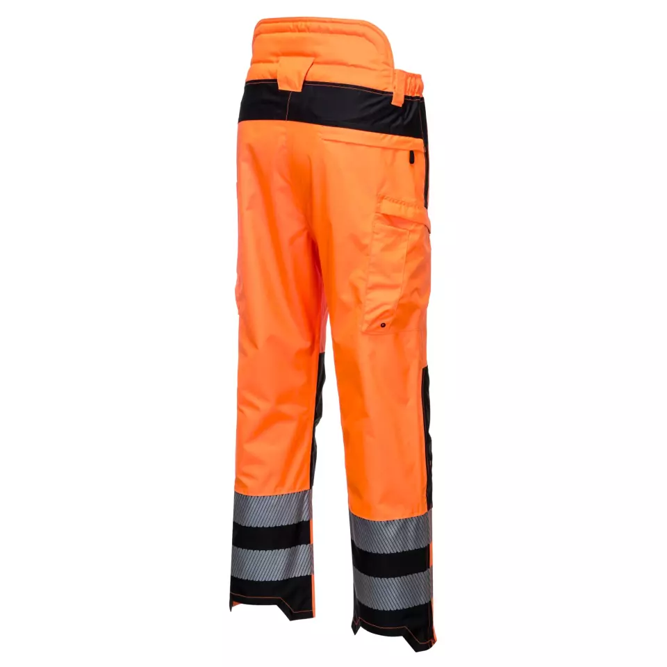 Portwest PW342OBR, PW3 Hi-Vis Extreme Rain Trousers, Orange/Black, image 4, gallery thumbnail