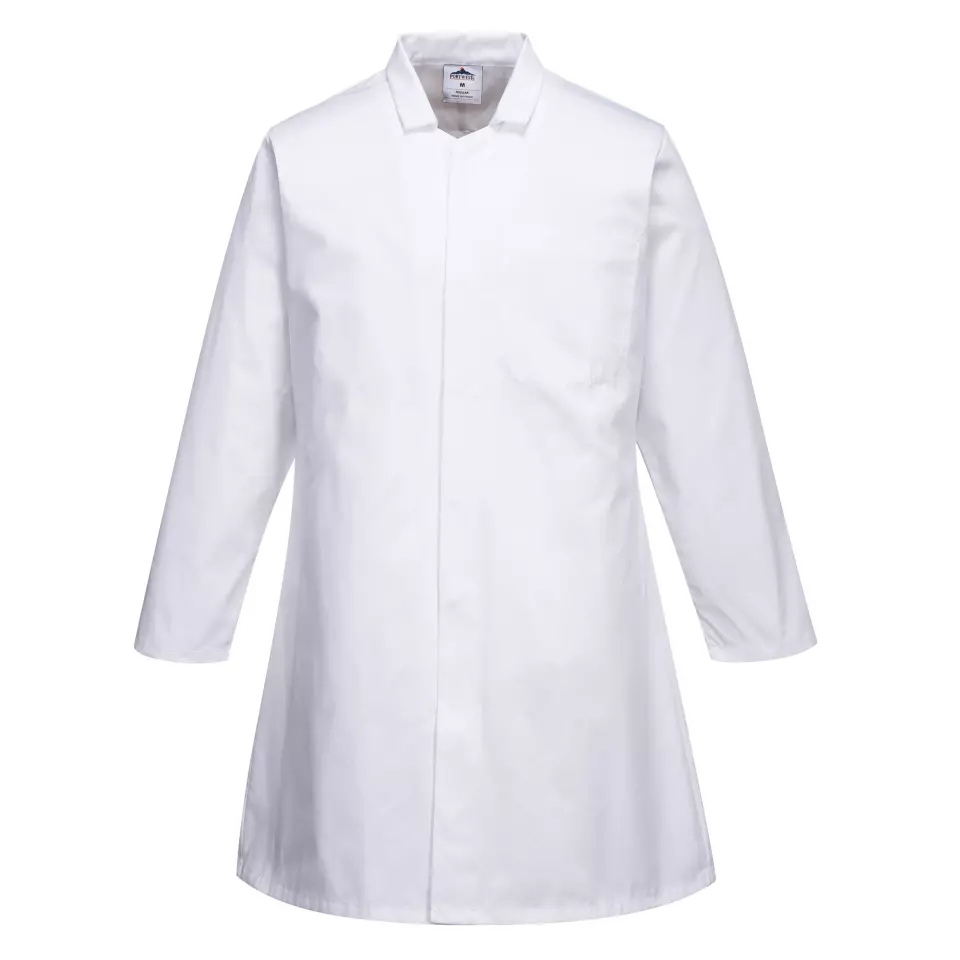 Portwest 2202WHR, Food Industry Men's 1 Pocket Coat, White, image 1, gallery thumbnail