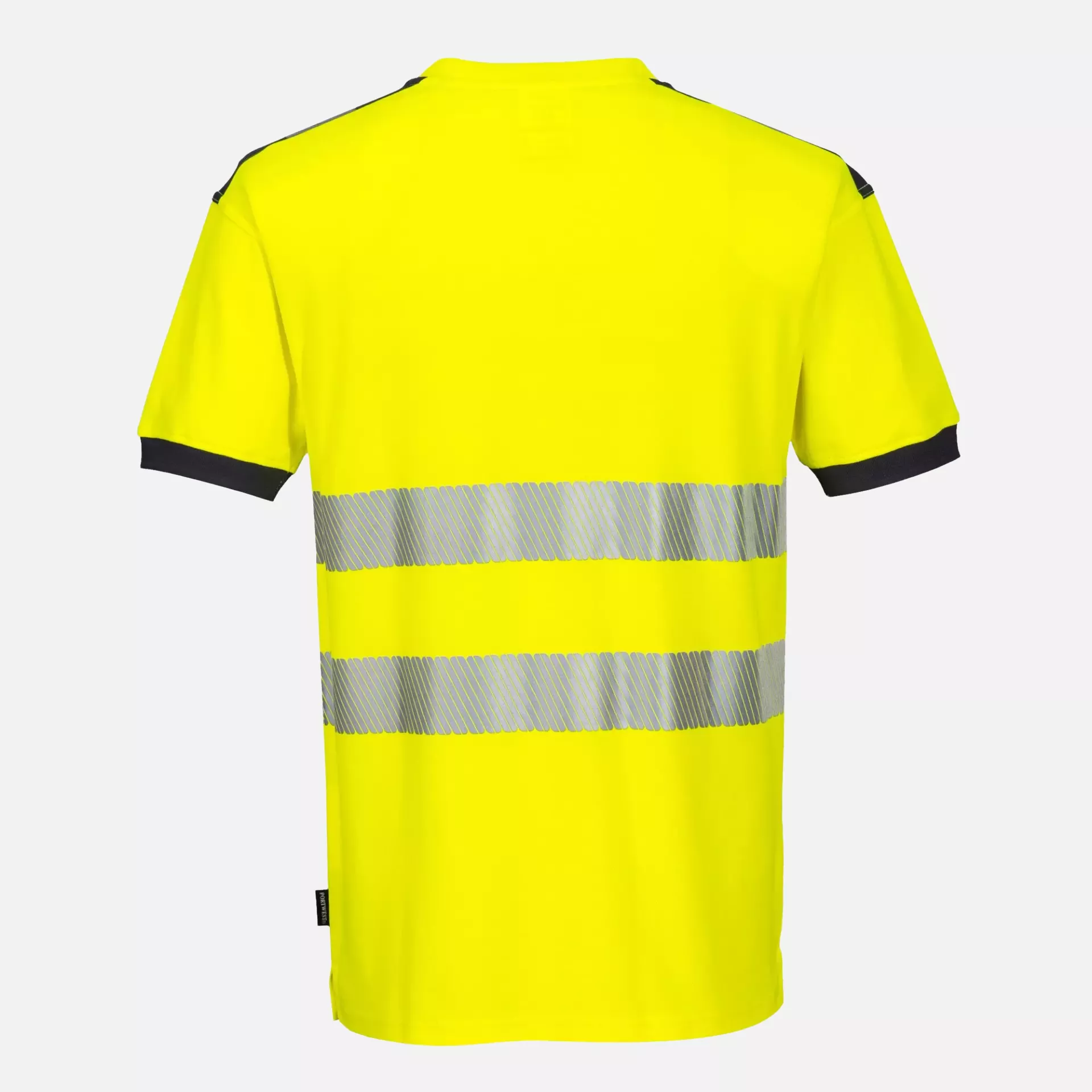 Portwest T181YGY, PW3 Hi-Vis Cotton Comfort T-Shirt S/S, Yellow/Grey, image 2
