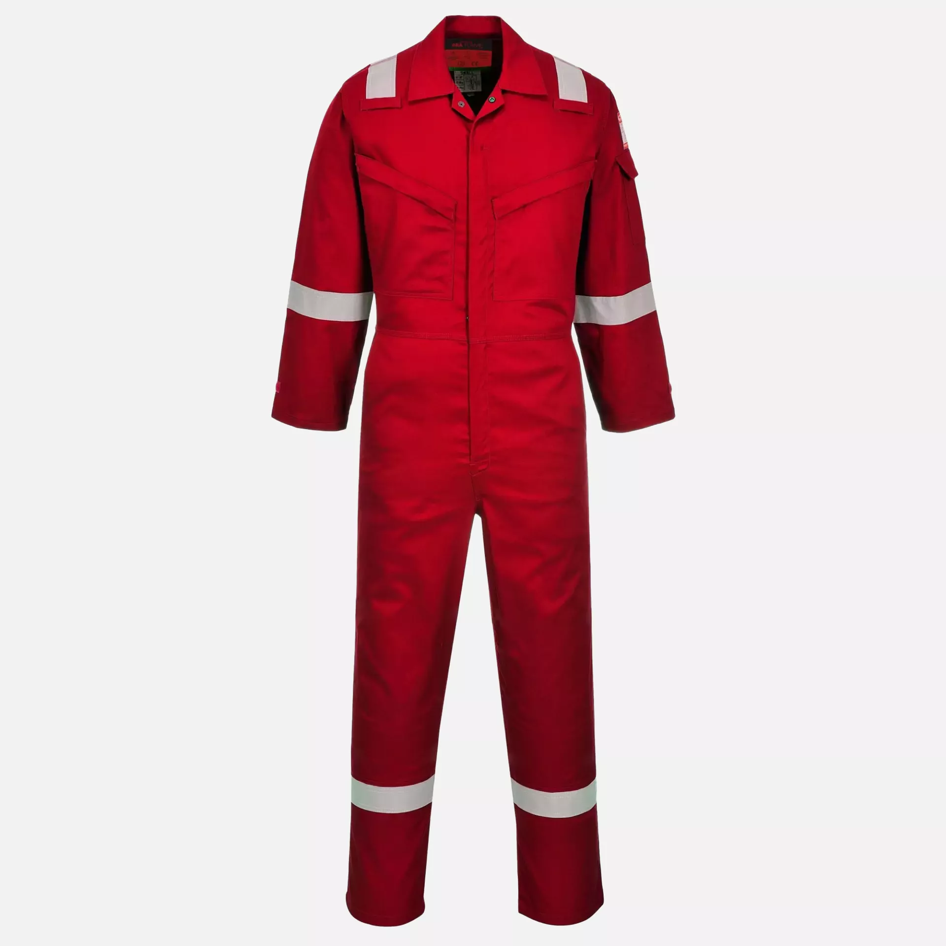 Portwest AF73RER, Araflame Silver Coverall, Red, image 2