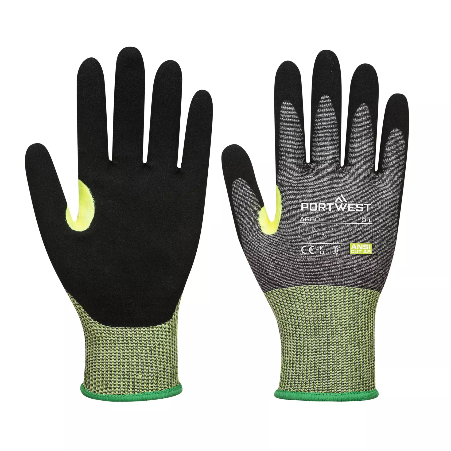 Portwest A650G8R, CS Cut E15 Nitrile Glove, Grey/Black, image 3