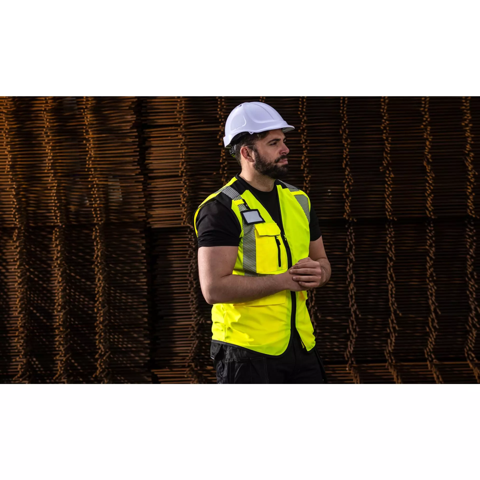 Portwest PW309OBR, PW3 Hi-Vis Executive Vest, Orange/Black, image 3