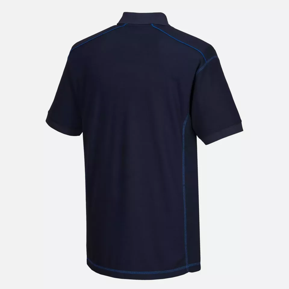Portwest B218NRR, Essential Two Tone Polo Shirt, Navy/Royal, image 3, gallery thumbnail