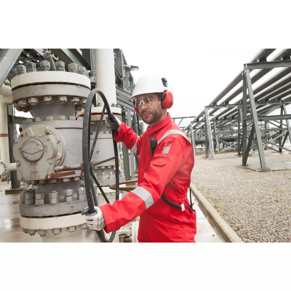 Portwest FR50RER, Bizflame Work Anti-Static FR Coverall 350g, Red, image 5, gallery thumbnail