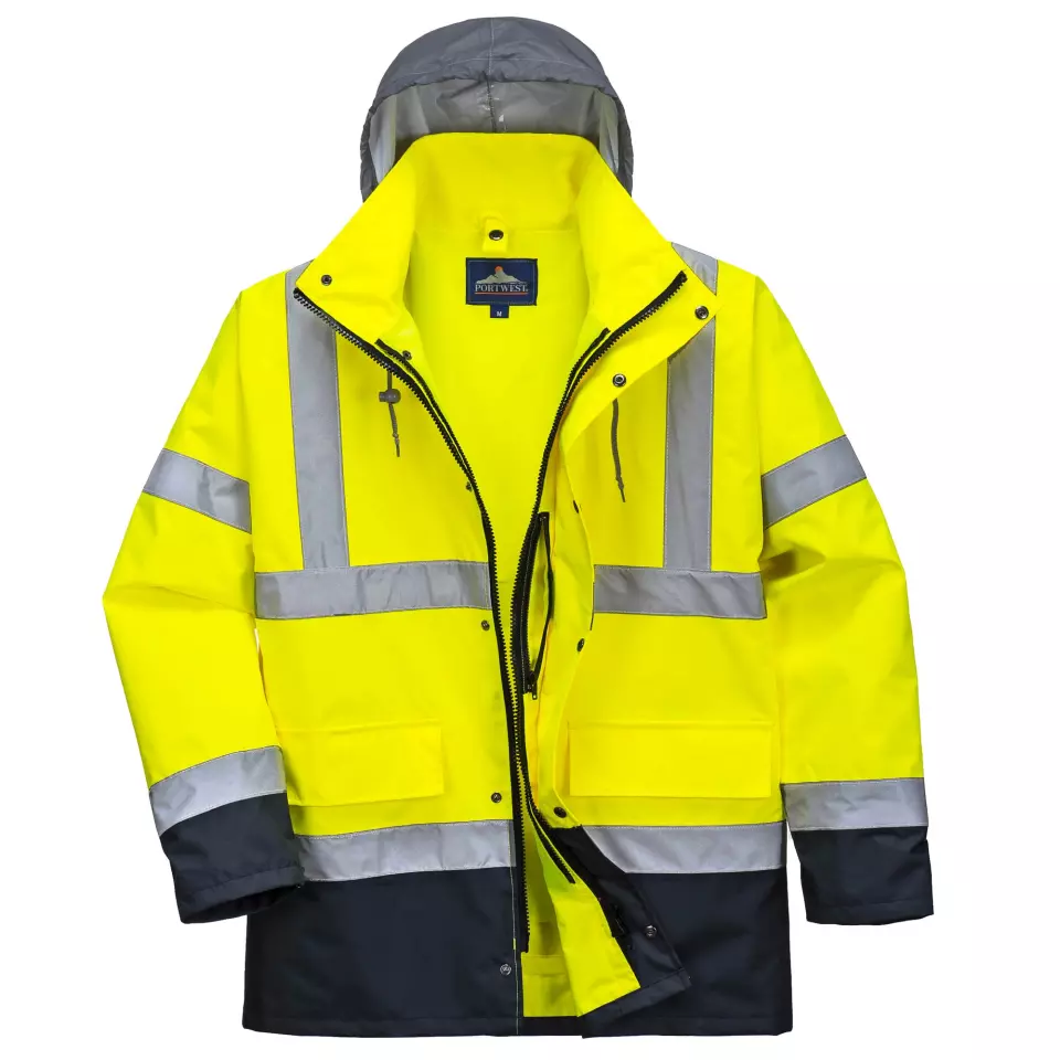 Portwest S471YNR, Warnschutz 4-in-1 Kontrast Verkehrsjacke, Gelb/Marine, image 5, gallery thumbnail