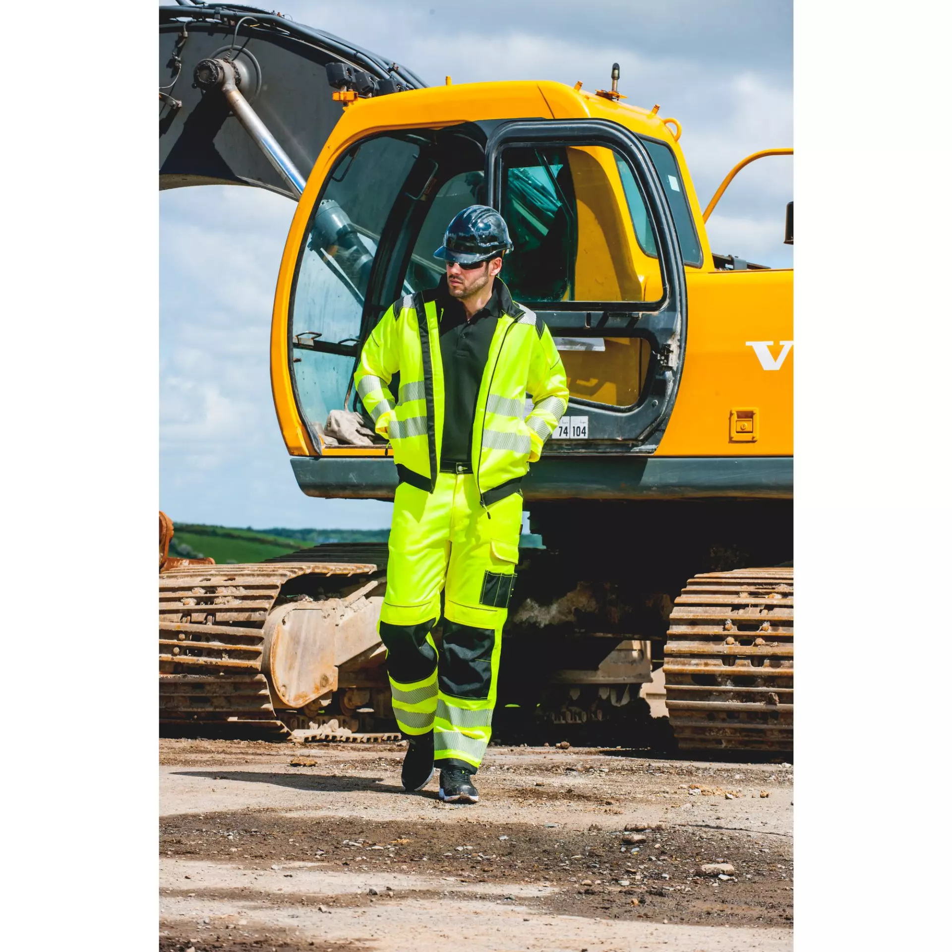 Portwest T500ONR, PW3 Hi-Vis Work Jacket, Orange/Navy, image 4