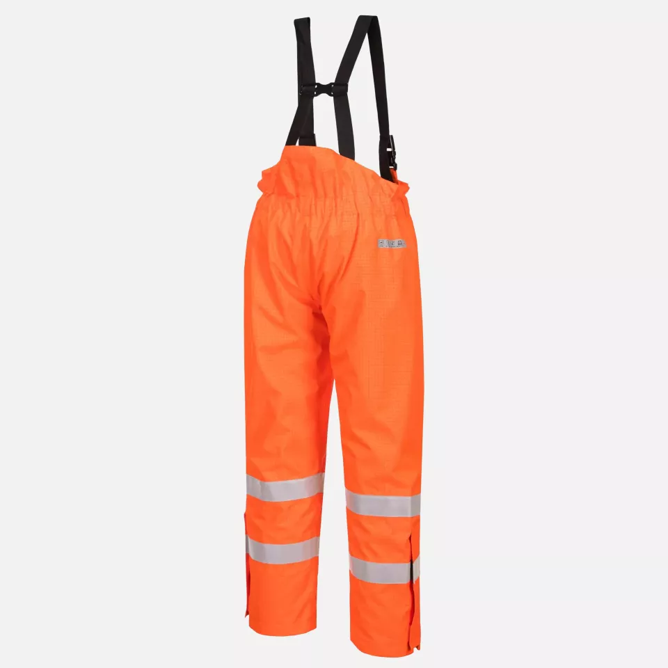 Portwest S781ORR, Bizflame Rain Lined Hi-Vis Antistatic FR Trousers, Orange, image 3, gallery thumbnail