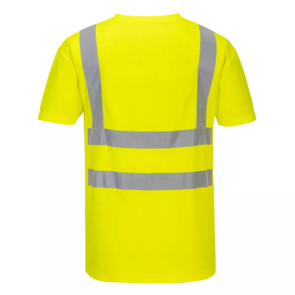 Portwest S179YER, Hi-Vis Cotton Comfort Mesh Insert T-Shirt S/S, Yellow, image 2, gallery thumbnail
