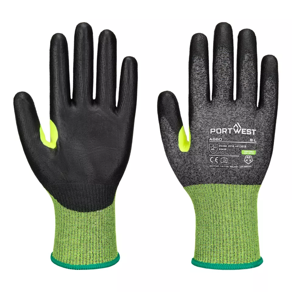 Portwest A660K8R, CS Cut E18 PU Glove, Black, image 1, gallery thumbnail