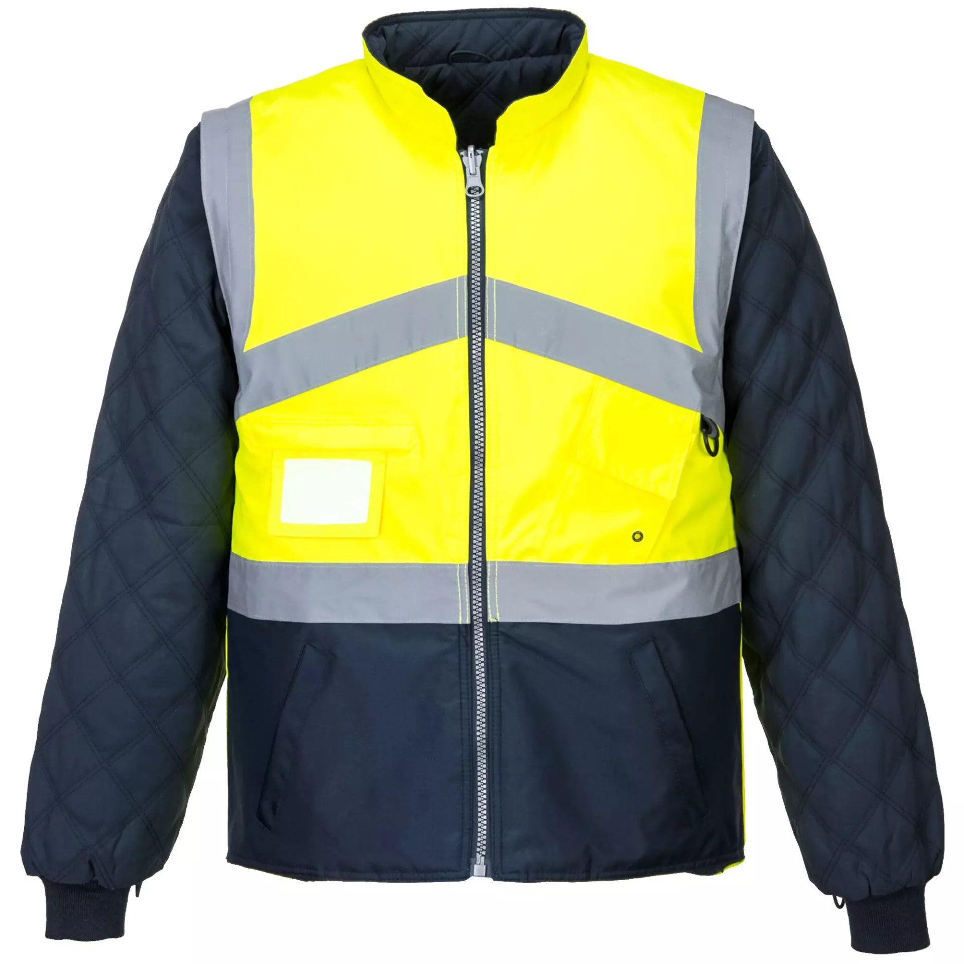 Portwest S769YNR, Hi-Vis Breathable 2-in-1 Contrast Reversible Jacket, Yellow/Navy, image 1