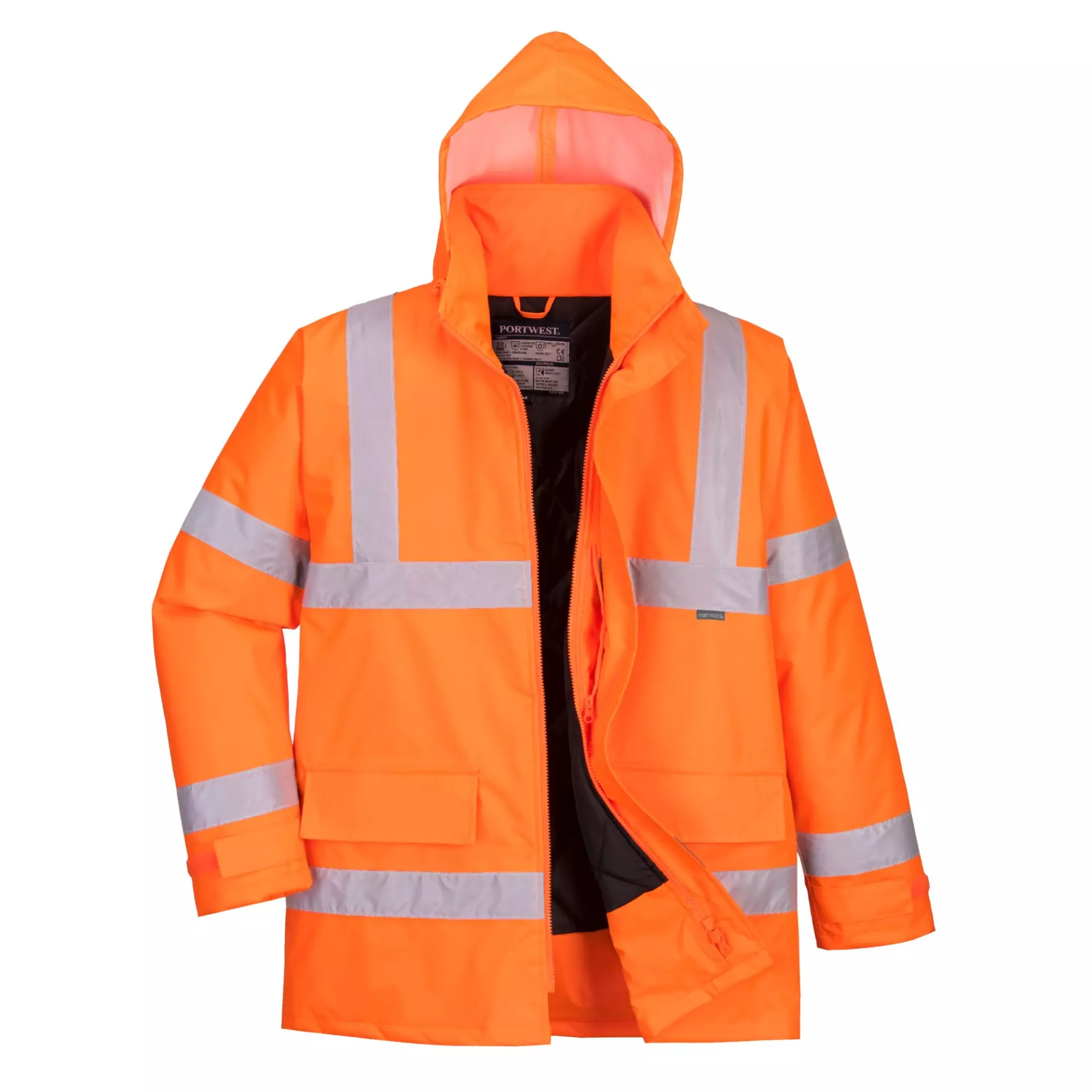 Portwest EC60ORR, Eco Hi-Vis Winter Jacket, Orange, image 4