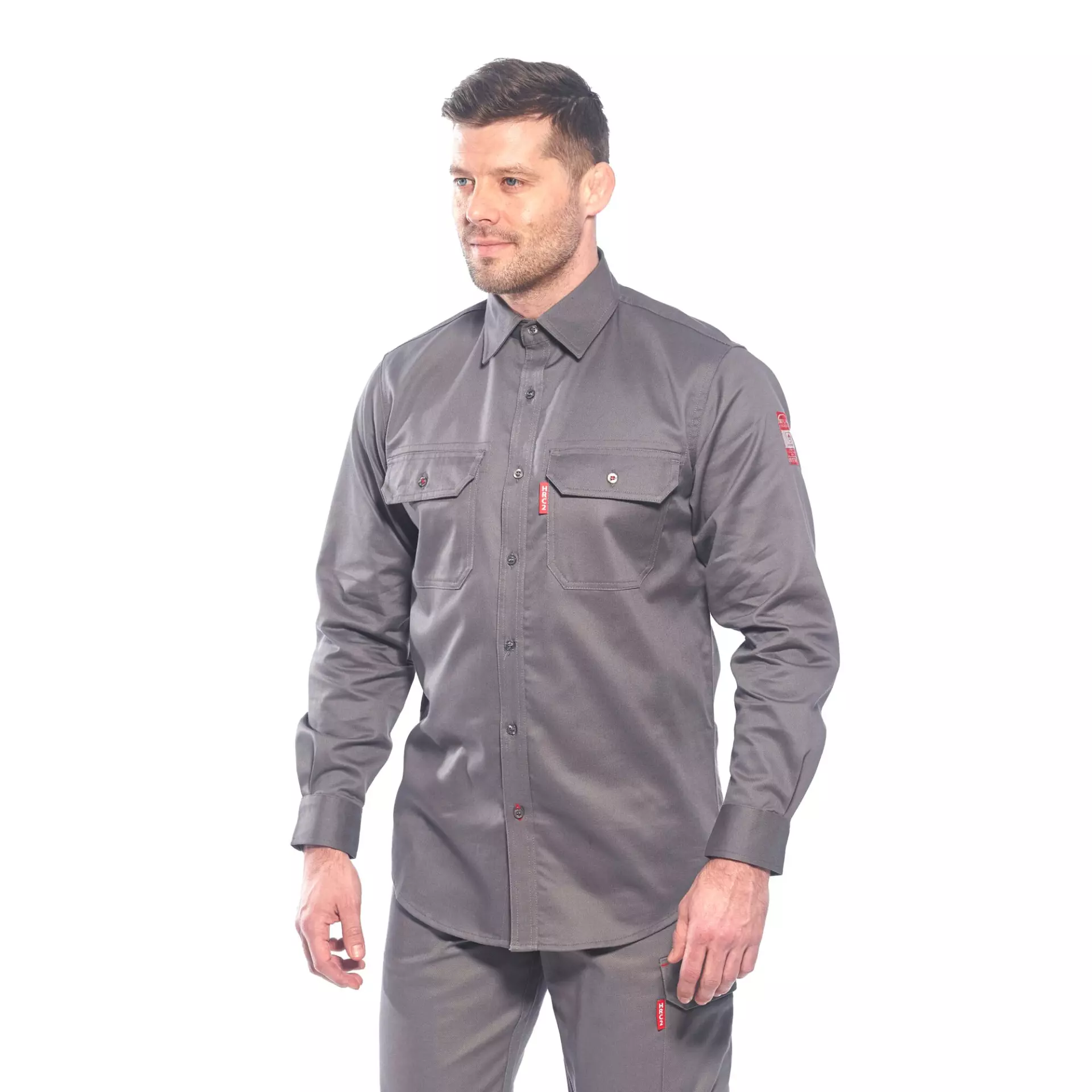 Portwest FR89GRR, Bizflame 88/12 FR Work Shirt, Grey, image 3