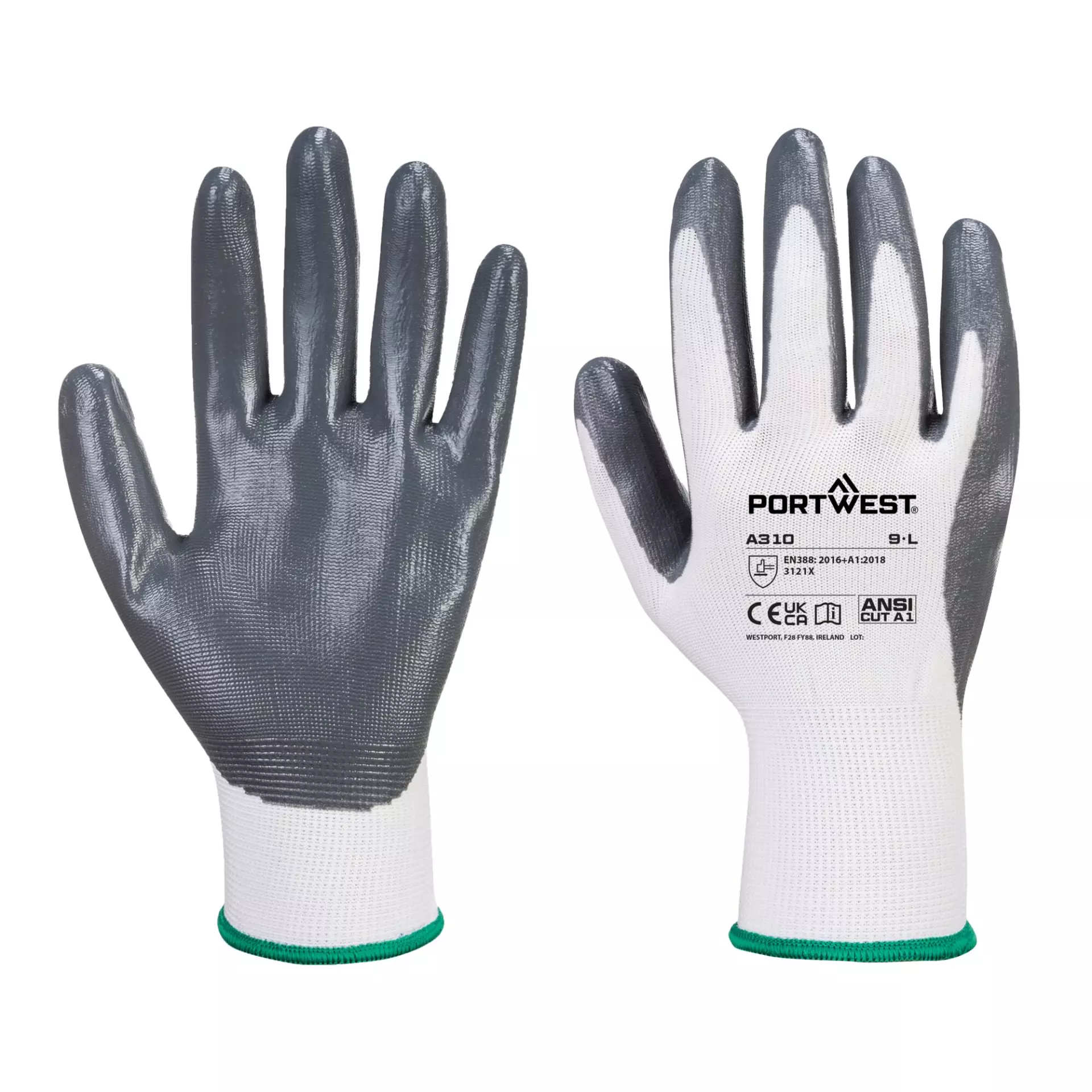 Portwest VB310W7R, Vending Flexo Grip Glove, White/Grey, image 3