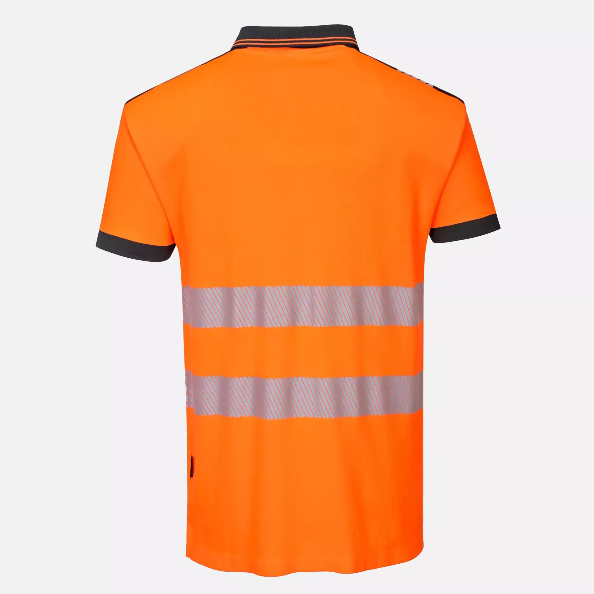 Portwest T180OBR, PW3 Hi-Vis Cotton Comfort Polo Shirt S/S, Orange/Black, image 2
