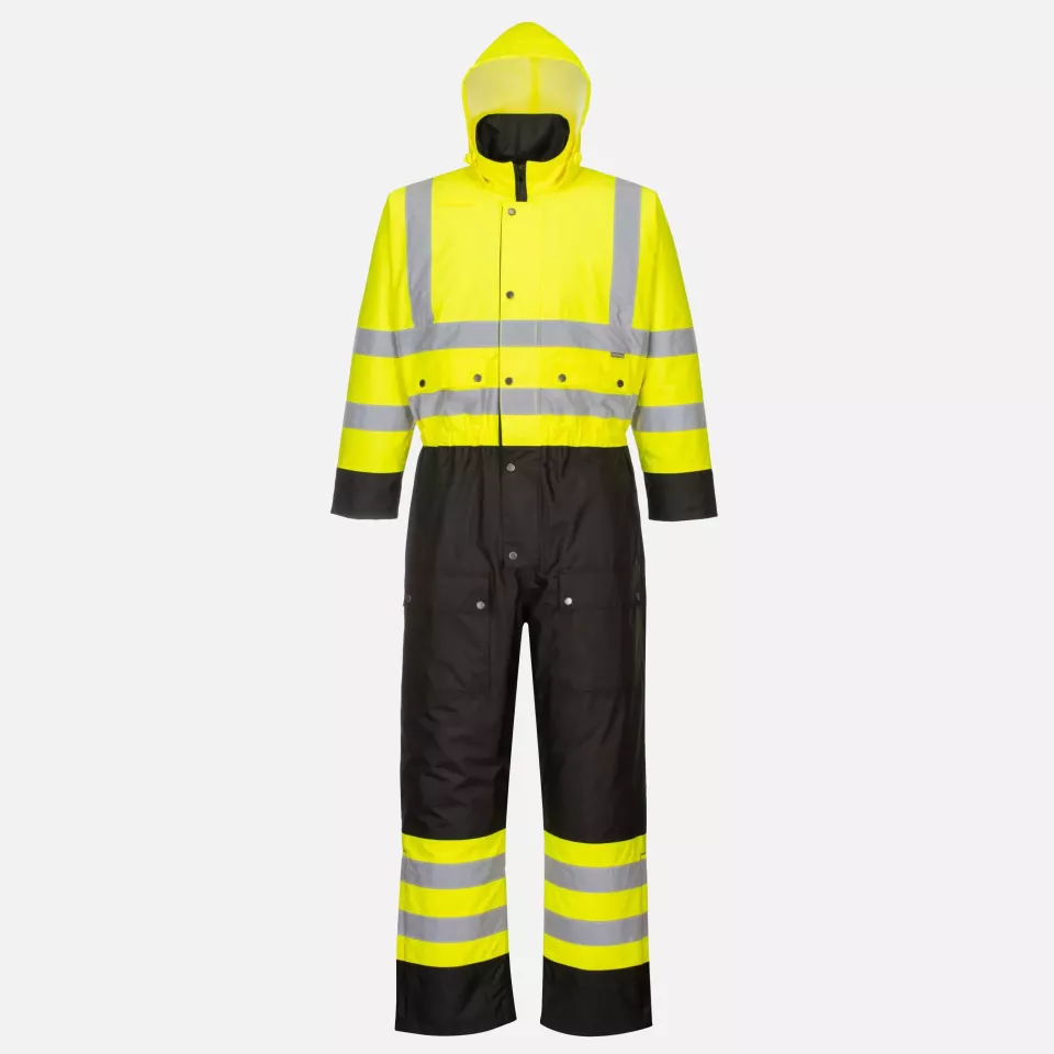 Portwest S485YBR, Hi-Vis Contrast Winter Coverall, Yellow/Black, image 1, gallery thumbnail