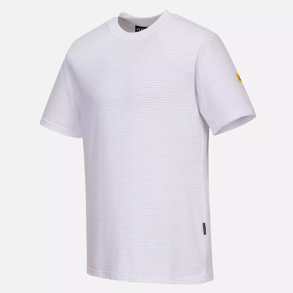 Portwest AS20WHR, Anti-Static ESD T-Shirt S/S, White, image 3, gallery thumbnail