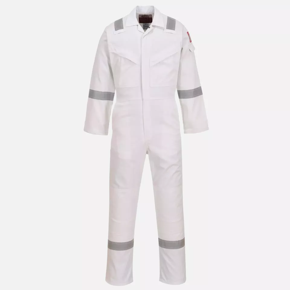 Portwest FR50WHR, Bizflame Work Anti-Static FR Coverall 350g, White, image 1, gallery thumbnail