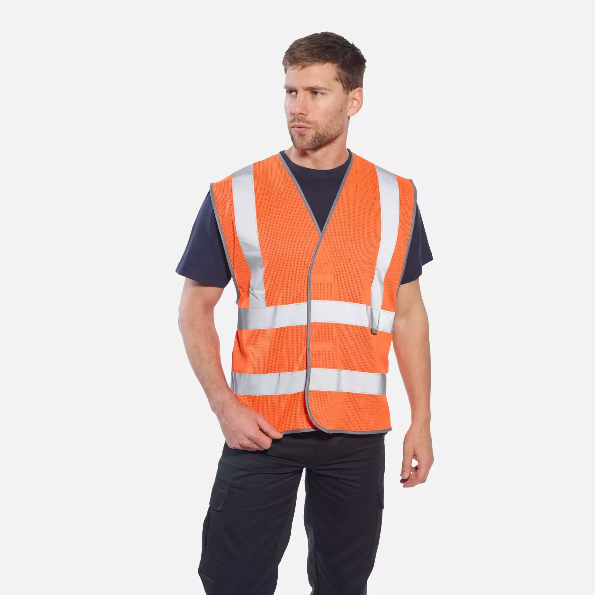 Portwest C370ORR, Hi-Vis Mesh Band and Brace Vest, Orange, image 6