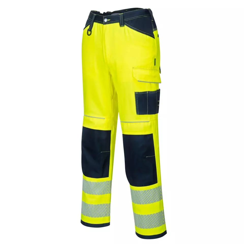 Portwest PW340YNR, PW3 Hi-Vis Work Trousers, Yellow/Navy